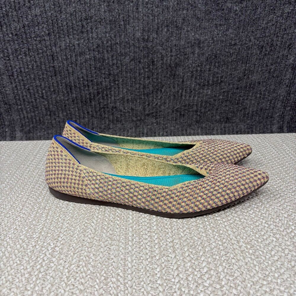 Rothy’s The Point Flats Multi Metallic Sparkling Knit Ballet Women’s Size 8 - Picture 2 of 7